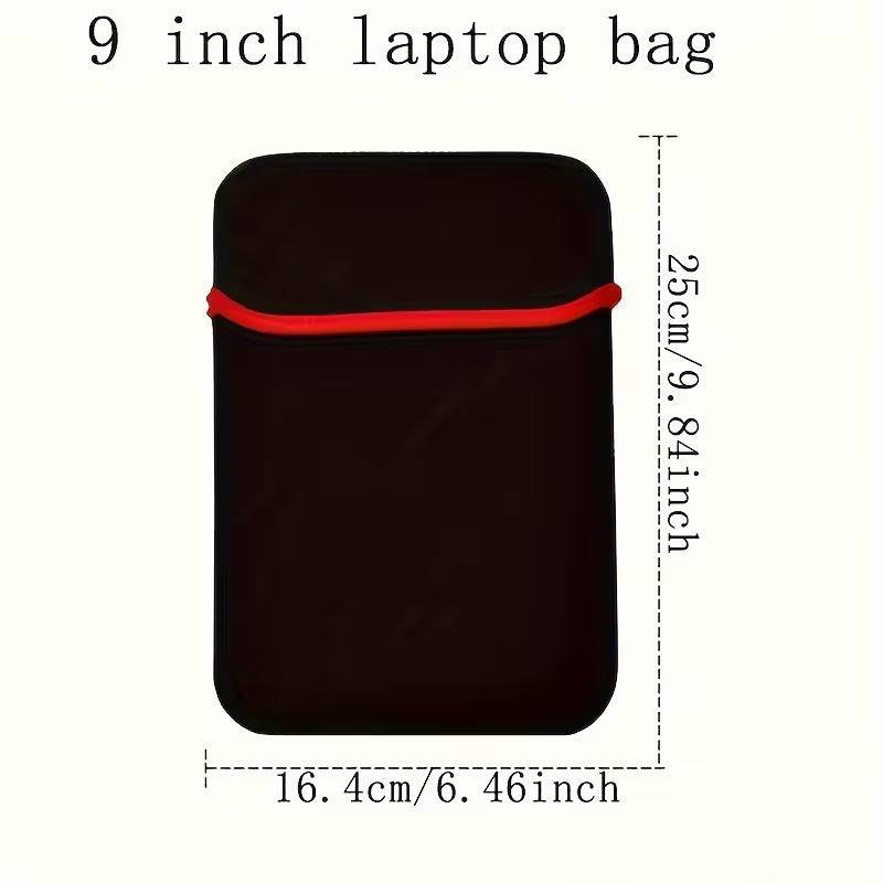 7–17 Inch Waterproof Laptop Sleeve – Shock-Resistant Protective Case with Red Zipper