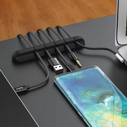 Cable Organizing Strip – Adhesive Desk Cable Holder (Multi-Slot)