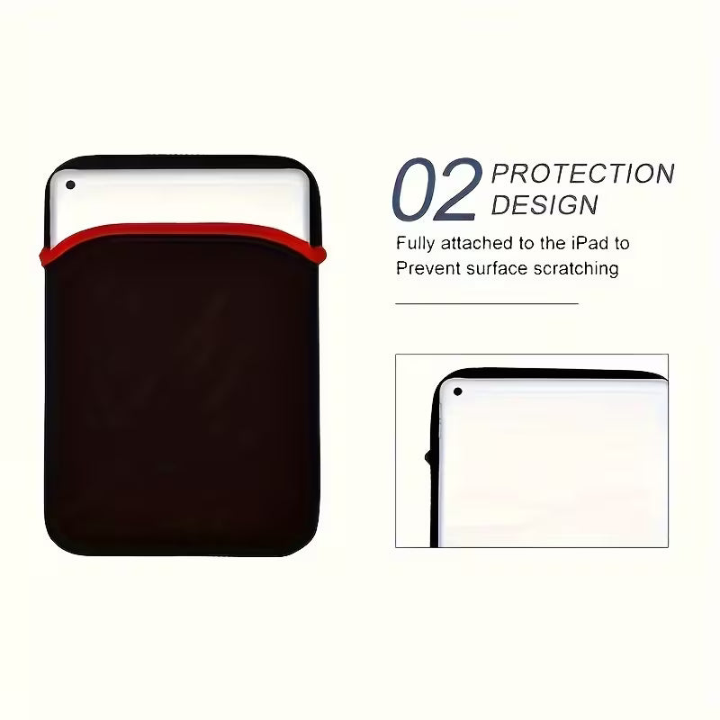 7–17 Inch Waterproof Laptop Sleeve – Shock-Resistant Protective Case with Red Zipper