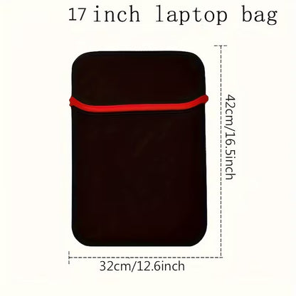 7–17 Inch Waterproof Laptop Sleeve – Shock-Resistant Protective Case with Red Zipper