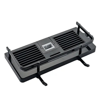 Black bathroom shelf on a white background