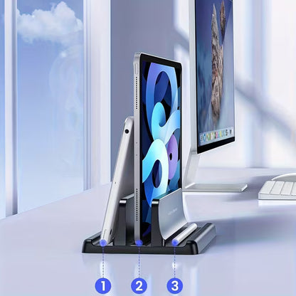 Vertical Laptop Stand Holder – Space-Saving Desktop Dock for Laptops & Tablets