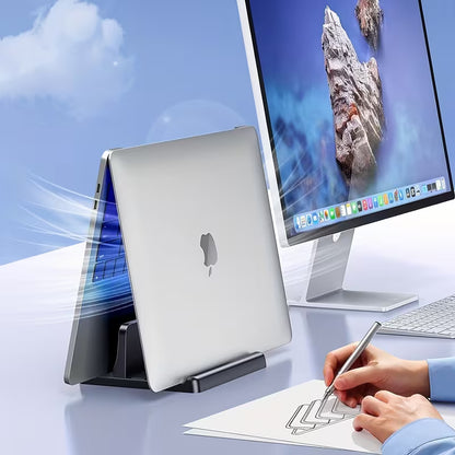 Vertical Laptop Stand Holder – Space-Saving Desktop Dock for Laptops & Tablets
