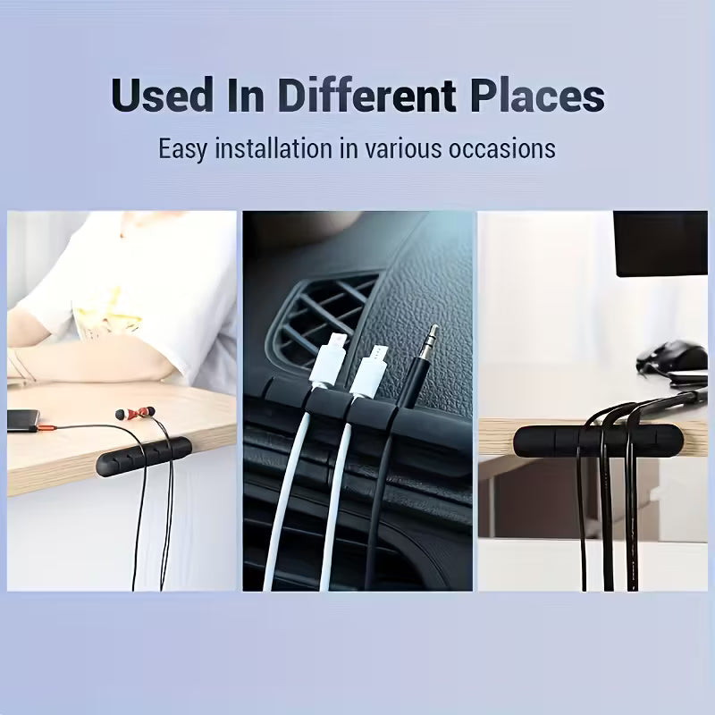 Cable Organizing Strip – Adhesive Desk Cable Holder (Multi-Slot)