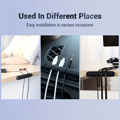 Cable Organizing Strip – Adhesive Desk Cable Holder (Multi-Slot)