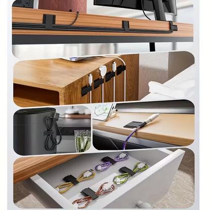 100pcs Self-Adhesive Strong Cable Ties, Black and White