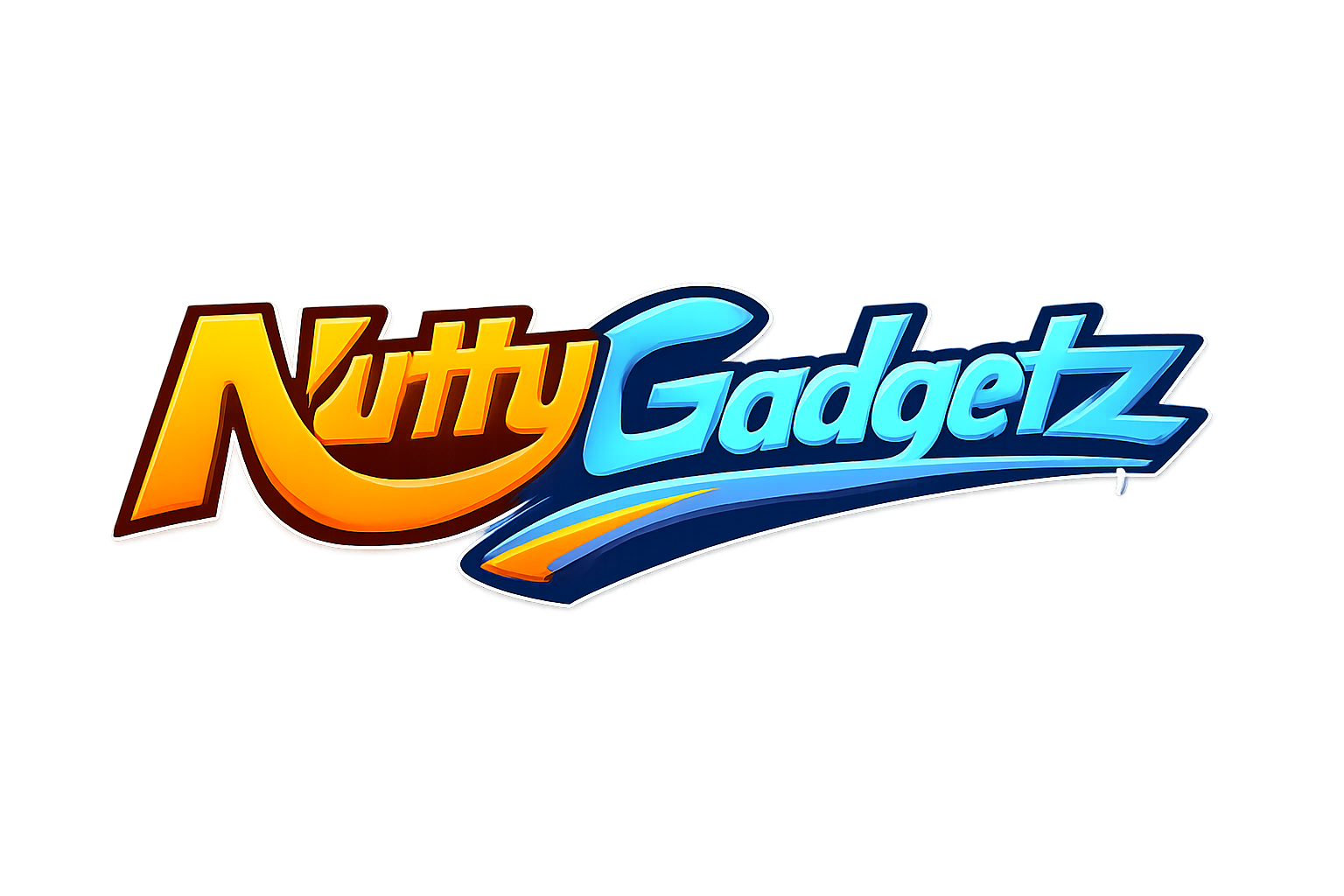 Colorful logo of 'Nutty Gadgetz' on a white background