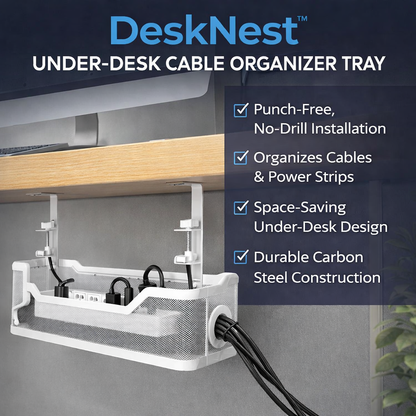No-drill power strip storage rack