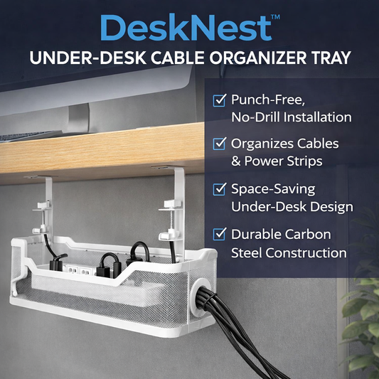 No-drill power strip storage rack