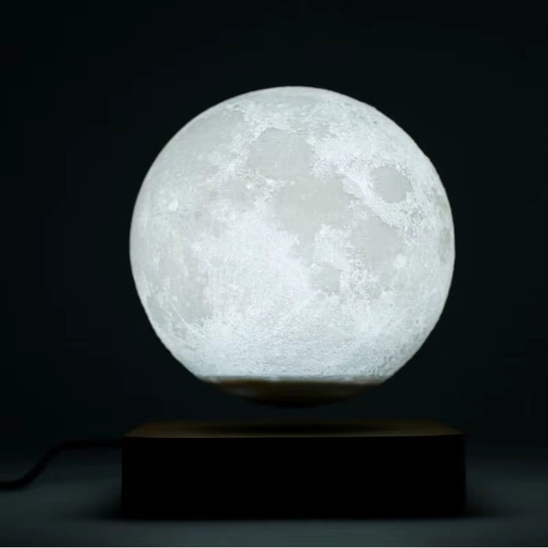 Moon lamp on a wooden stand