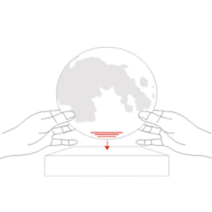 drawing of a moon lamp with hands