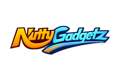 Colorful logo of 'Nutty Gadgetz' on a white background