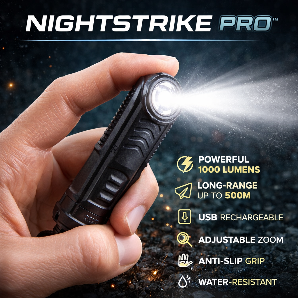 NightStrike Pro™ Rechargeable Tactical LED Flashlight