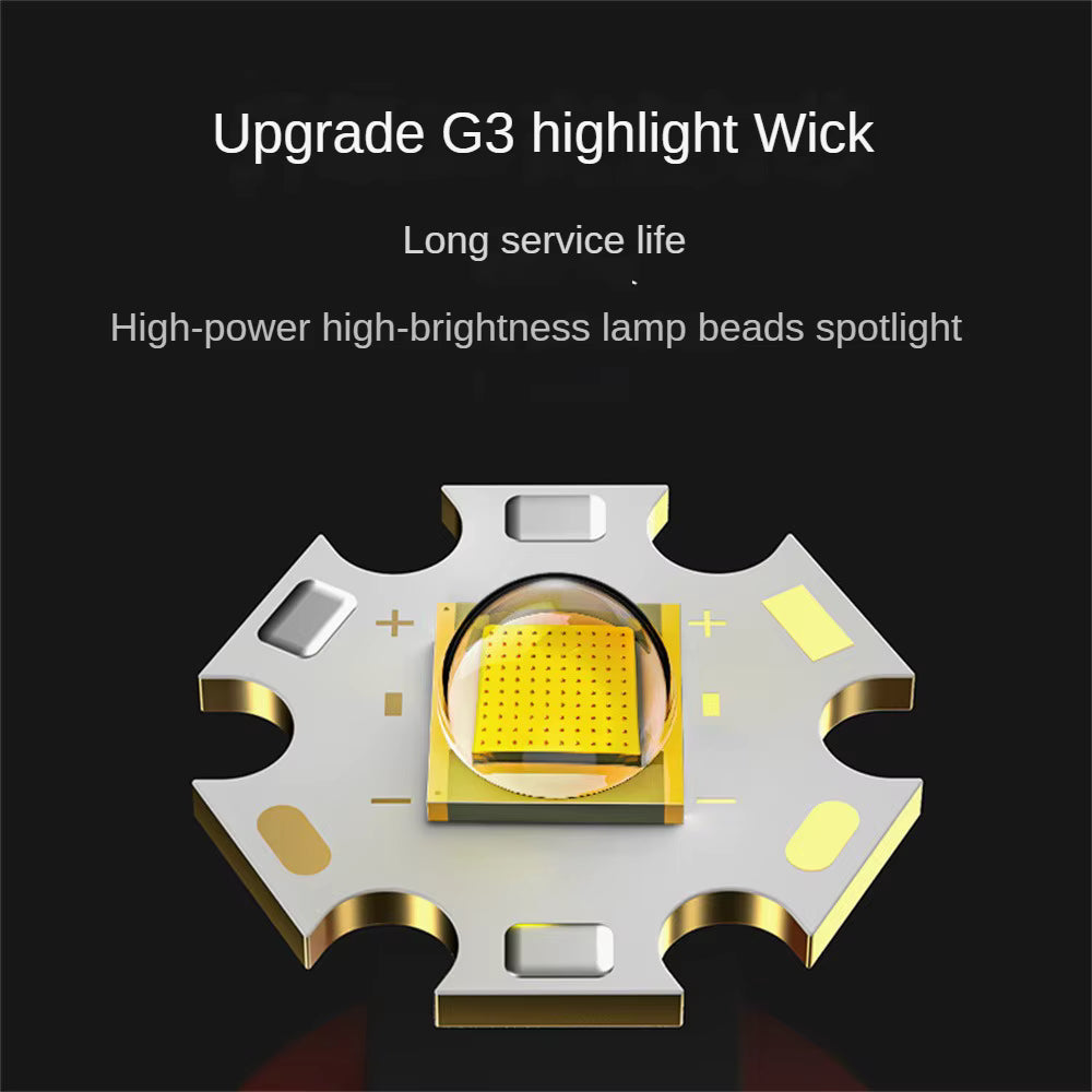 High-power high-brightness lamp beads spotlight with text on a black background