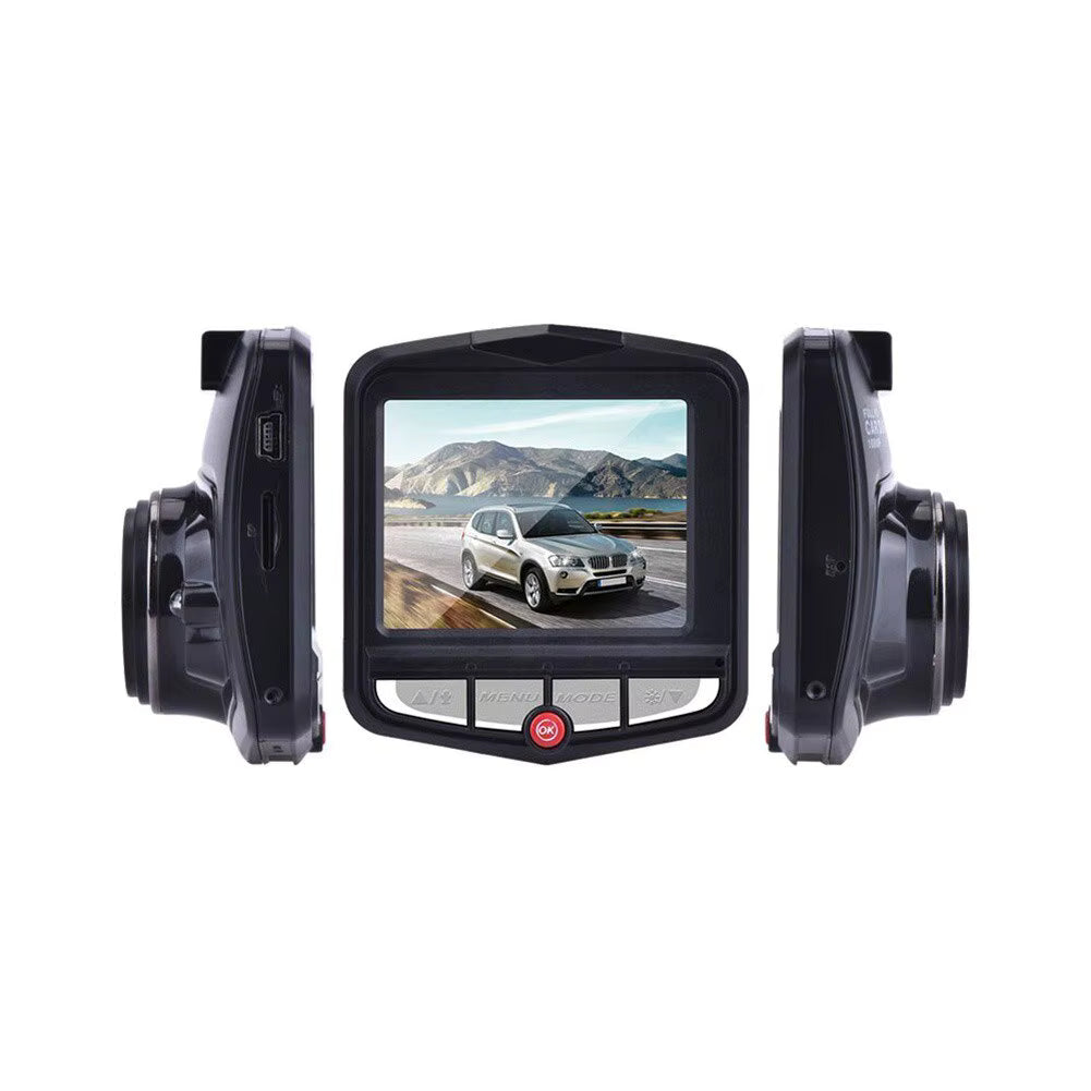 side angles of a black dashcam screen
