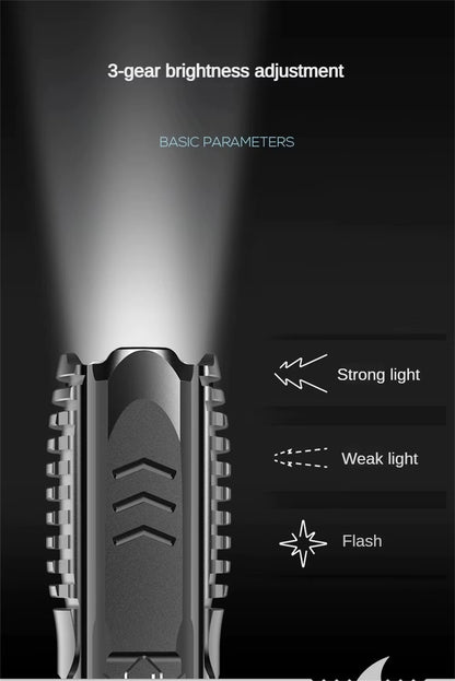Light device with 3-gear brightness adjustment on a dark background