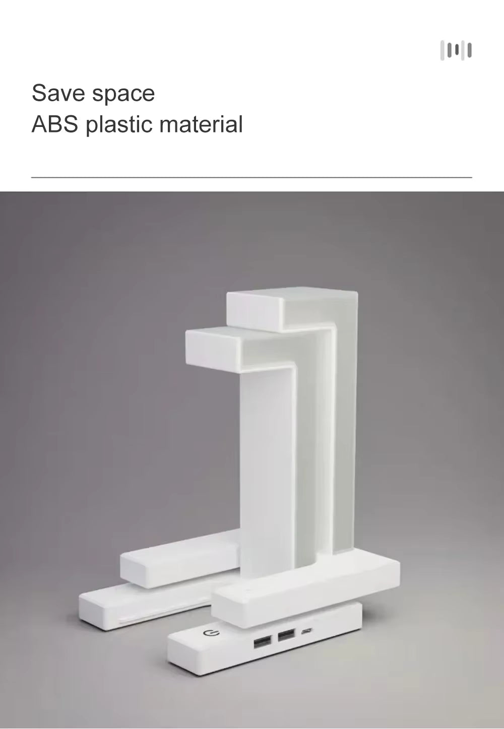 LevitaGlow anti-gravity LED desk lamp with wireless phone charging on a table.