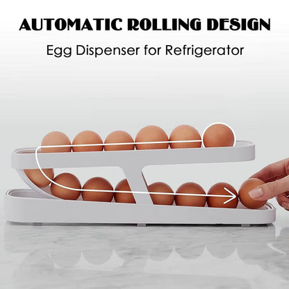 Egg dispenser for refrigerator with eggs on a white background