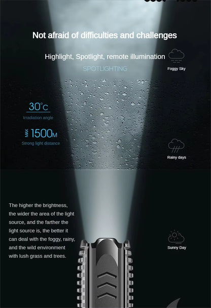 Lighting device with text highlighting features on a dark background