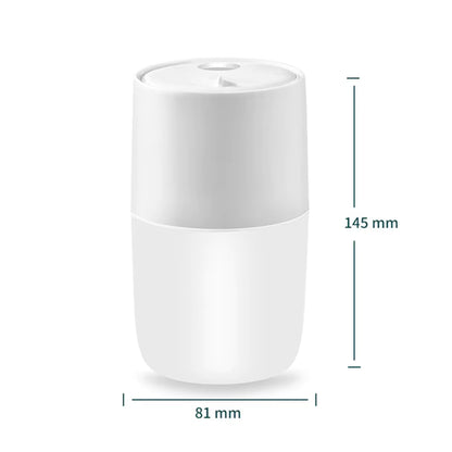 White cylindrical container with dimensions labeled on a white background