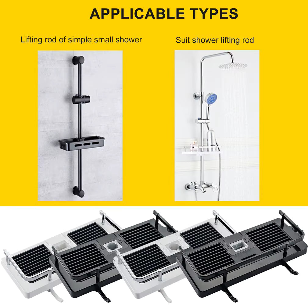 Shower lifting rod with different types on a yellow background