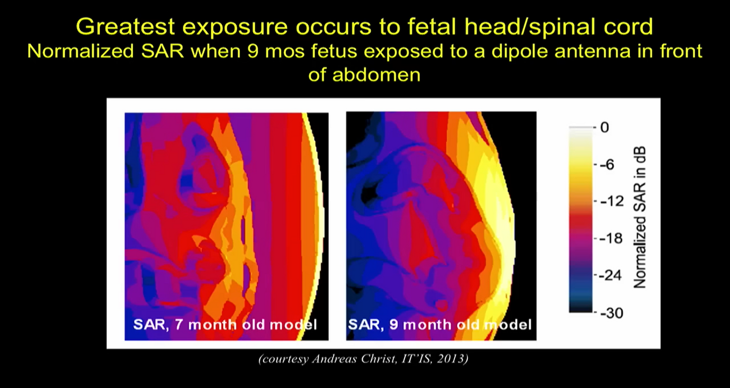 picture showing exposure levels of mobile phone