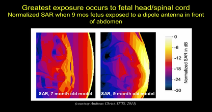 picture showing exposure levels of mobile phone
