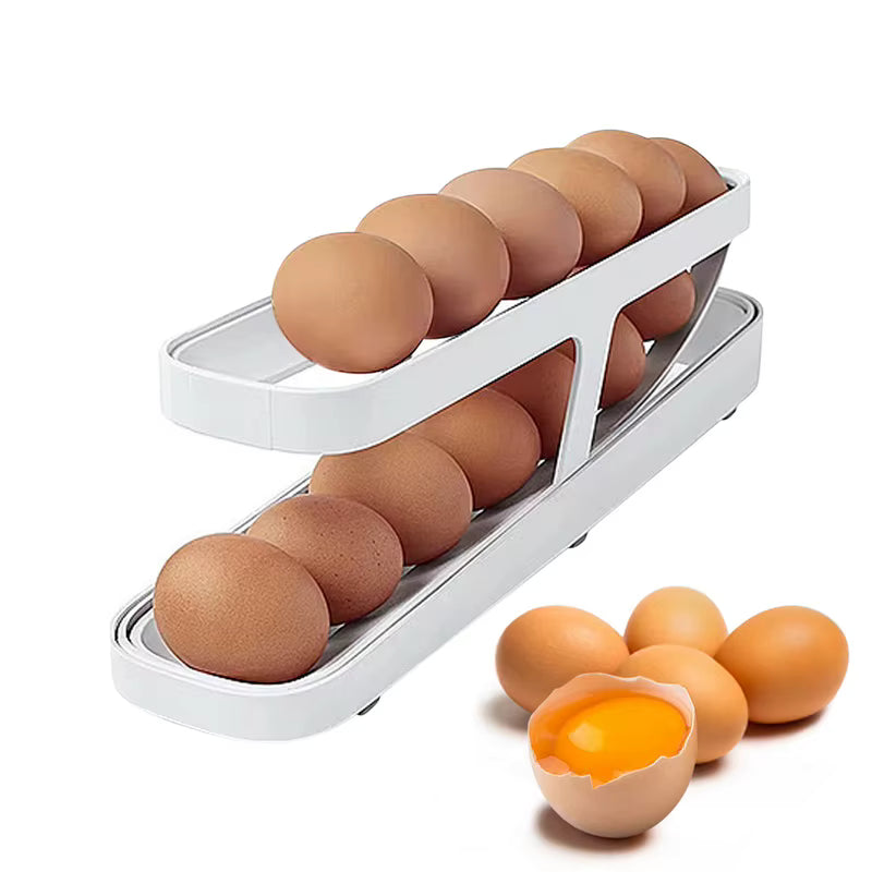 Egg holder with eggs on a white background
