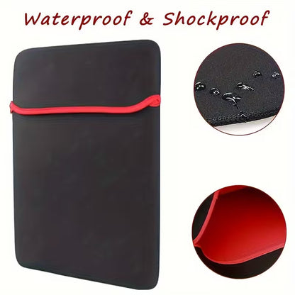 7–17 Inch Waterproof Laptop Sleeve – Shock-Resistant Protective Case with Red Zipper