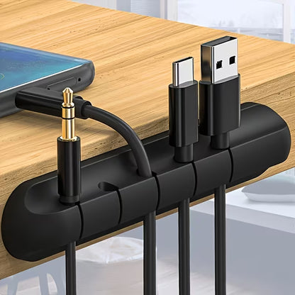 Cable Organizing Strip – Adhesive Desk Cable Holder (Multi-Slot)
