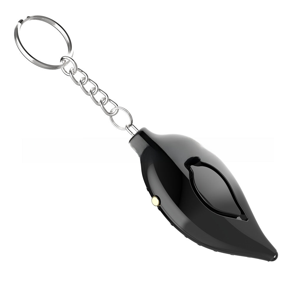 Black SafePulse personal safety alarm keychain