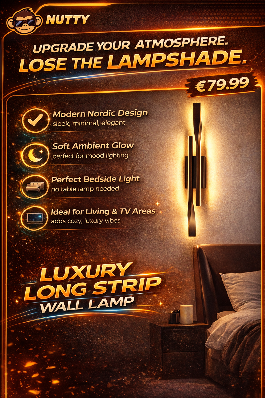 Luxury Long Strip Wall Lamp